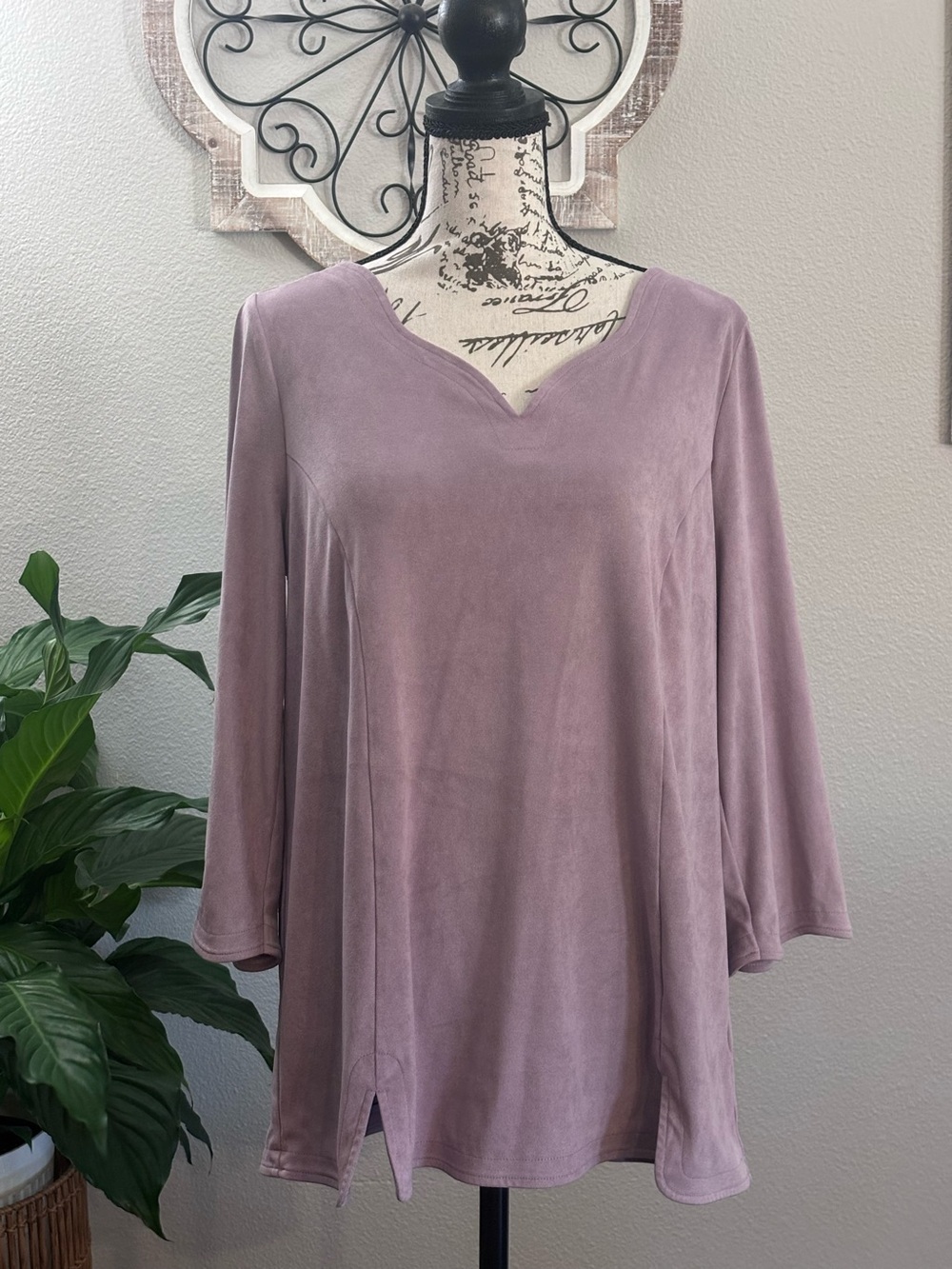 Soft Surroundings Mauve V-Notch Tunic